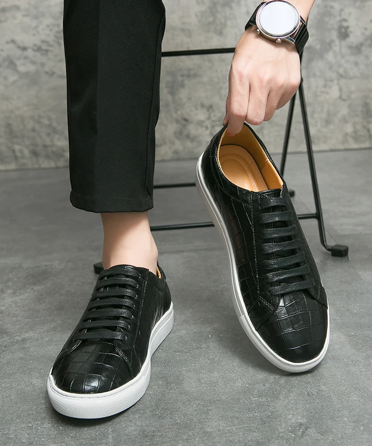 Zapatillas bajas de cuero genuino para hombre zapatos de negocios disenador italiano marca de lujo AliExpress