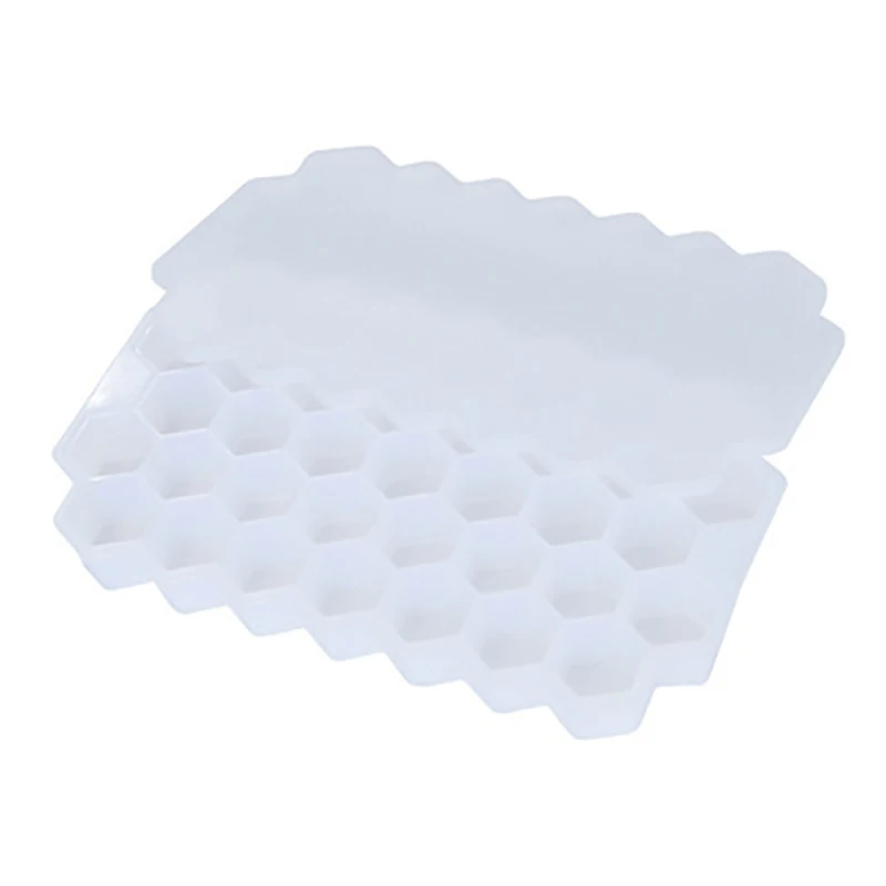 Mind Reader Silicone Freezer Tray, Honeycomb Ice Mold with Cover - 20381202