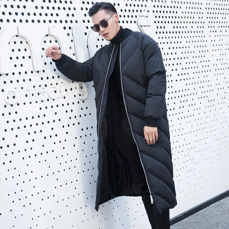 

High Quality Men Winter Black Parkas Twill Parka Hombre Thick Coat Zipper Plus Size X Long Jacket Warm Snow Wear Overcoat