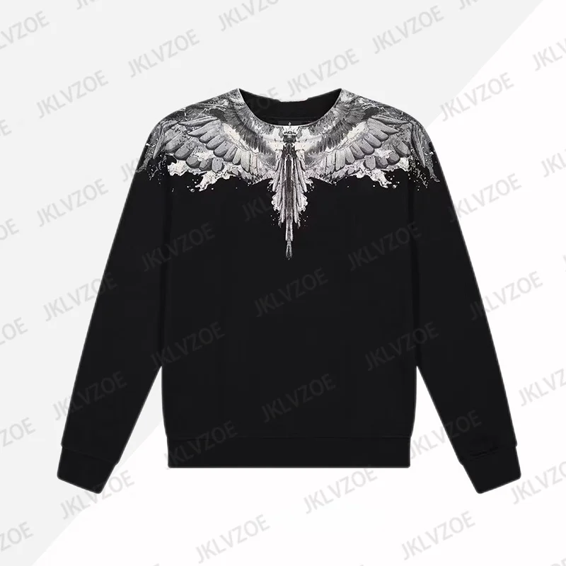 Fashionable Wing 3d Print Round Neck Sweatshirt For Men Women Casual Sport Loose Fitting Couple Long Sleeved Dustproof Clothing
