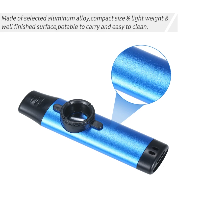 Aluminum Alloy Kazoo Woodwind Instrument Musical Instrument for Beginners Blue metal kazoos