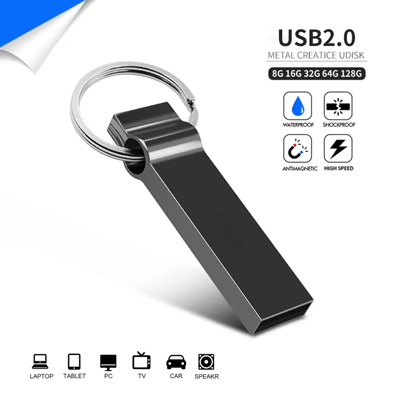 

Mini Pen Drive USB 2.0 Memory Stick 128GB 64GB 32GB 16GB 8GB Pendrive High Speed Flash USB Stick Creative Gift Type-C Adapter