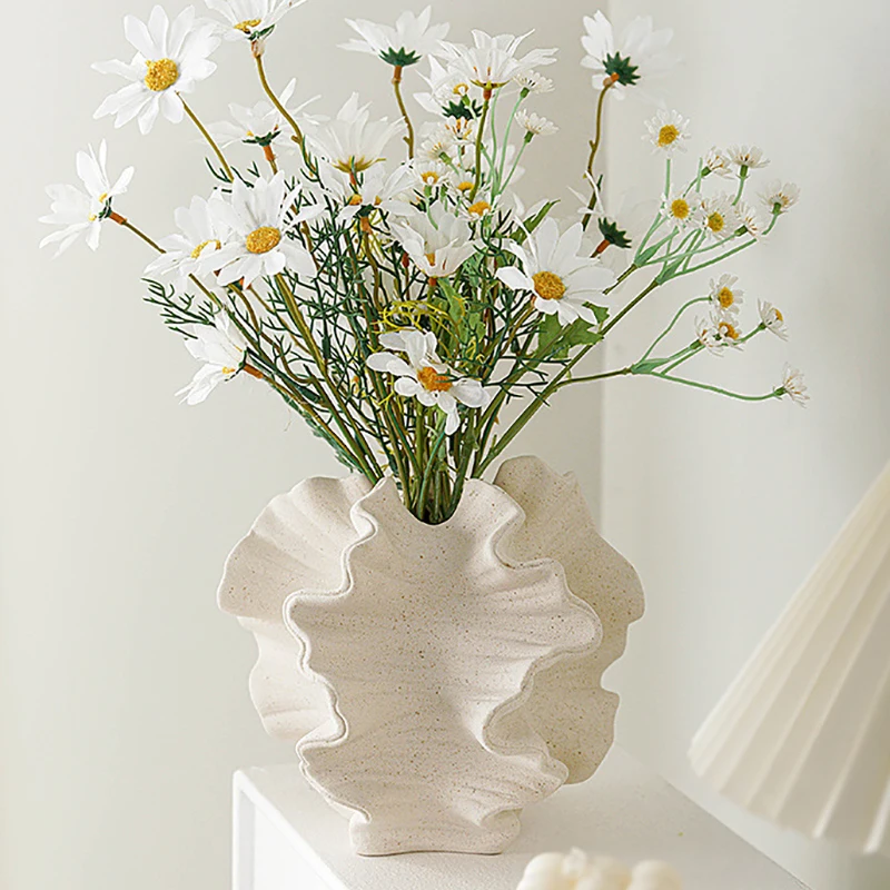 Vaso In Ceramica Bianca Europea Carambola Hydroponic Flower Ware Soggiorno Tavolo Da Pranzo Smerigliato Composizione Floreale Vaso Decorazioni Per La 