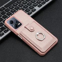 Elegante Custodia in Pelle per Telefono con Slot per Carte e Supporto a Anello - Cover Posteriore Premium