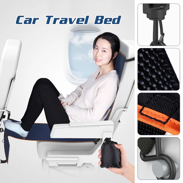 Car Travel Hammock Childen Adults Long Distance Travel Sleeping Bed Bus Hammock Accessories Rests Feet Legs Sleep Artifact 6