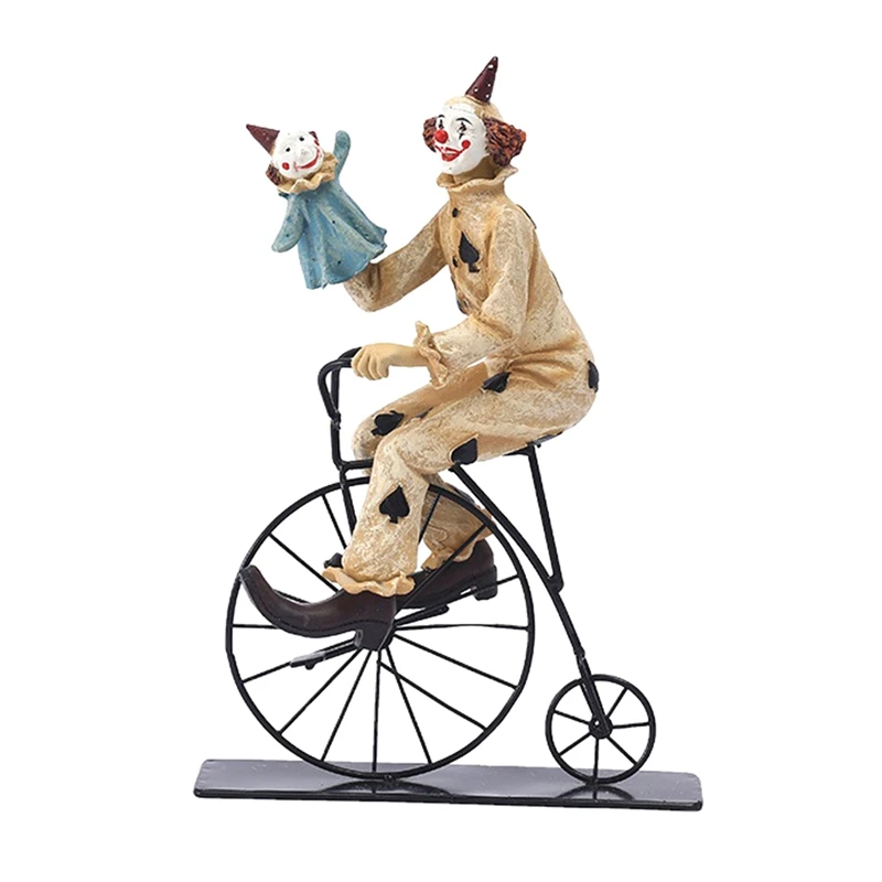 

Creatives Clown Circus Statues, Clown Ornaments Home Decor Resin Sculpture, Handmade Crafts Collectible Art Figures