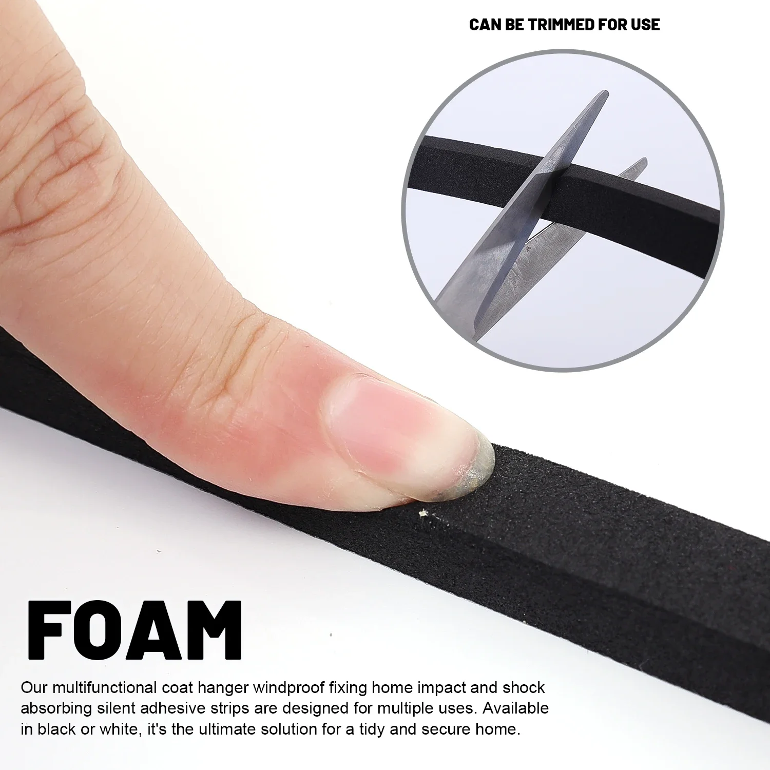 3/8mm Thickness Foam Tape Soundproofing Adhesive Weatherstrip Anti-Collision Seal Bumper Strips Door Window Sound Isolation door seal strip sealing strip tape waterproof tape window seal strip sealing tape sealing strip rubber seal strip rubber door weatherstripping door weatherstripping silicone seal strip
