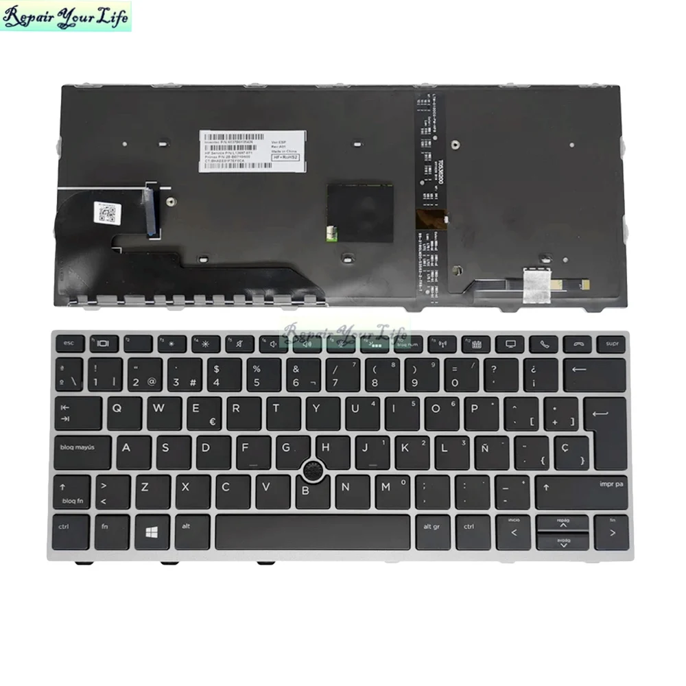 Teclado Retroiluminado para hp Elitebook Eua e Espanhol Eua e Espanhol 836 g5 g6 730 735 g5 g6 Teclado Notebook Eua L13697071 Novo