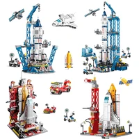 Space Shuttle Building Block Manned Rocket Launching Pad Moon Base Model DIY Brick Toys For Kids Gift Assembly Set Christma 1
