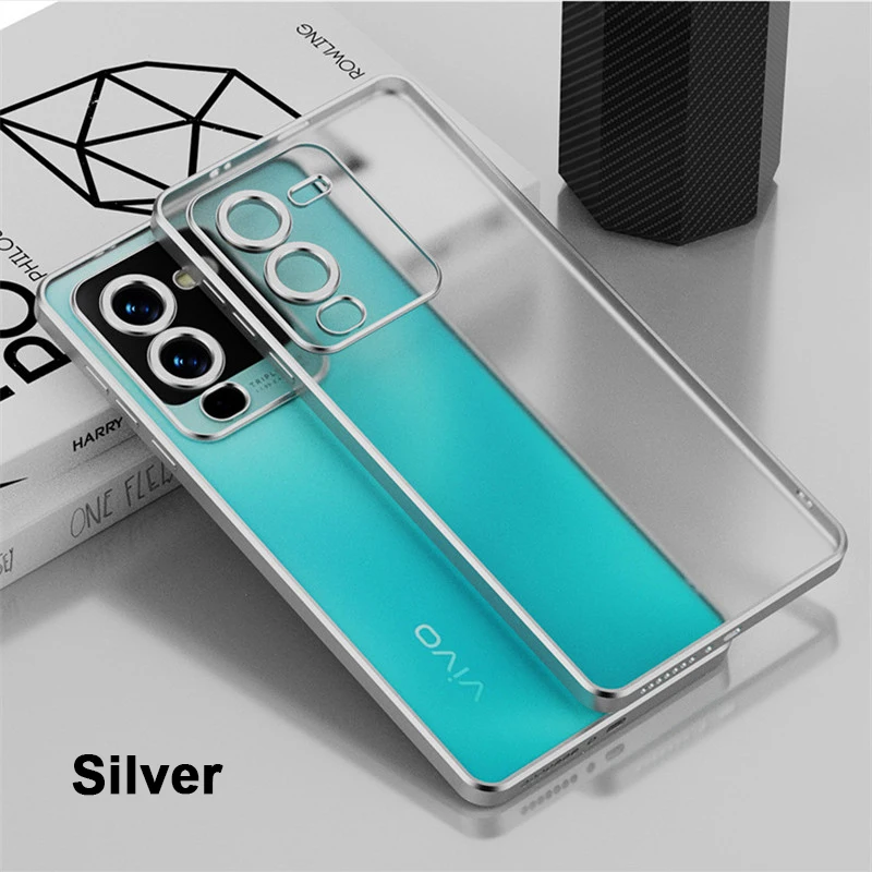 Für vivo V23 S15 S12 S10 Pro Rahmen mit gerader Kante, matt, transparent, weicher TPU-Airbag, Anti-Drop-Objektiv, vollständige Abdeckung_voghion.com