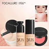 FOCALLURE Face Makeup Set Liquid Foundation Loose Powder Blusher Waterproof Long-lasting Full Coverage Concealer Women Cosmetics 1