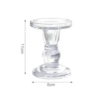 Simple Candle Cup Holder Transparent European Candlestick Empty Cups Candles Glass Light Jar Wedding Restaurant Candle Container 6