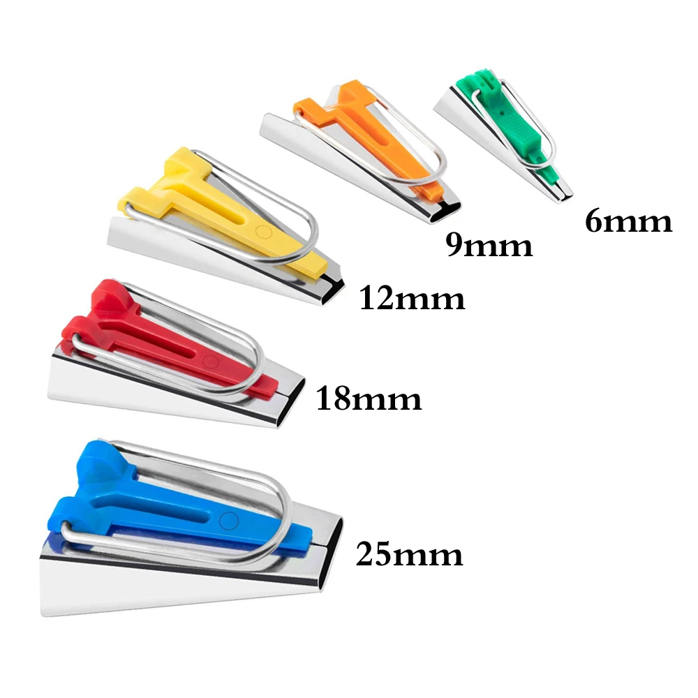 Description Picture 4 of itemSplicing Cloth Fabric Bias Tape Maker Binding Tool Quilting Sewing 6mm\9mm\12mm\18mm\25mm Craft DIY Patchwork Edging Device
