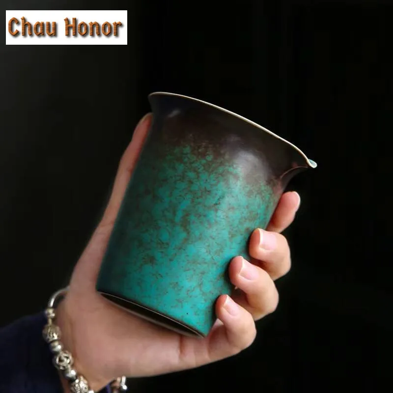 170ml Japanese Turquoise Glaze Ceramic Tea Pitcher Divide Tea Cha Hai Dispenser Justice Cup Puer Fair Mug Tableware Accessories