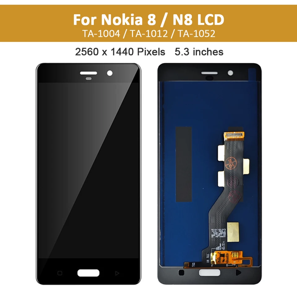 Écran LCD + Vitre Tactile Pour Nokia 8 - Noir, Assemblage Complet Sans Châssis, Neuf