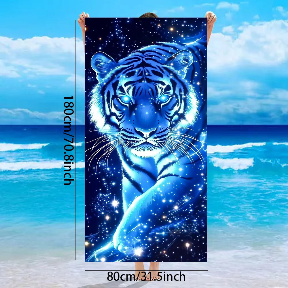 Extra Large Microfiber Beach Towel, Towel, Quick Dry Beach Towel, with Vivid Ocean and Mandala Floral Pattern, 31.5" * 70.8", Qu 3