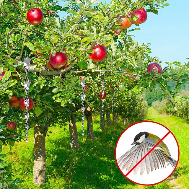 Madártaszító Reflektív Ijesztő Rudak Spirál Madár Roting Forgó Rúd Elrettentő Vezérlő Eszköz Mezőgazdasági Dekoráció - Image 3