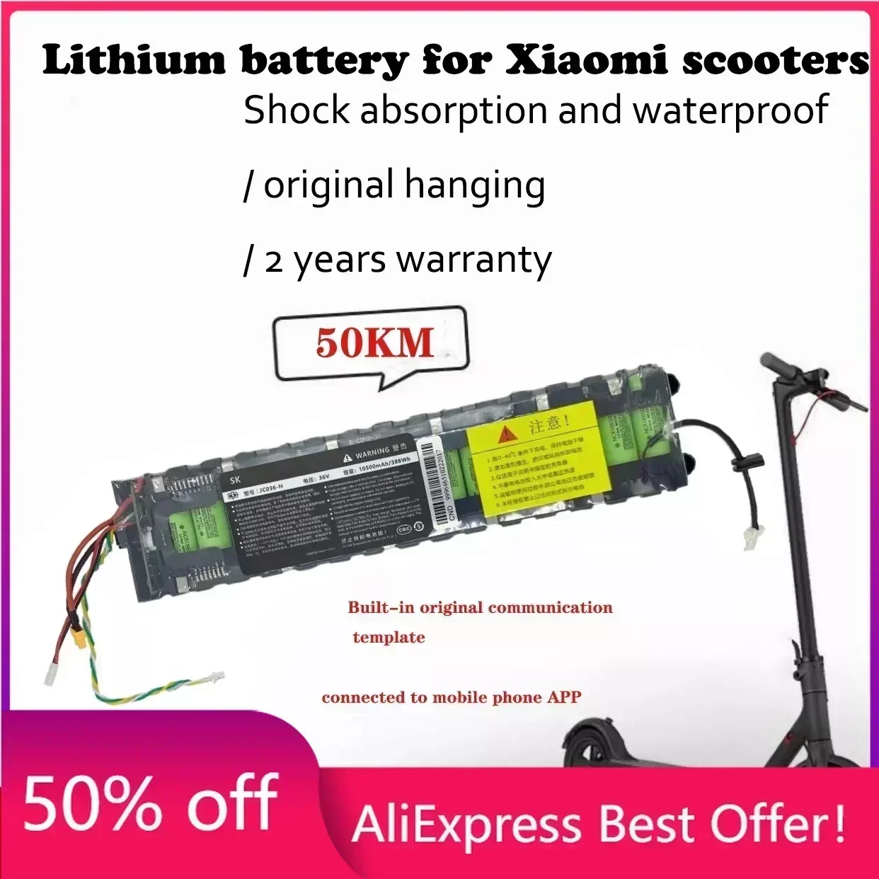 

36V 7.8ah/10.5ah 10S3P 18650 Battery Pack with APP for Xiaomi M365 Ninebot Segway Scooter Ebike Bicycle Inside with 20A BMS