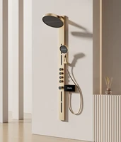 ชุดฝักบัวติดผนังพร้อมหน้าจอ LED แสดงอุณหภูมิแบบดิจิตอล แผงฝักบัวสแตนเลส 2