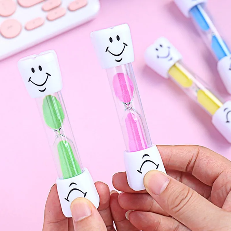 Sand Timer Smiling Face Hourglass 3 Minutes Cooking Brushing Teeth Kids Gift