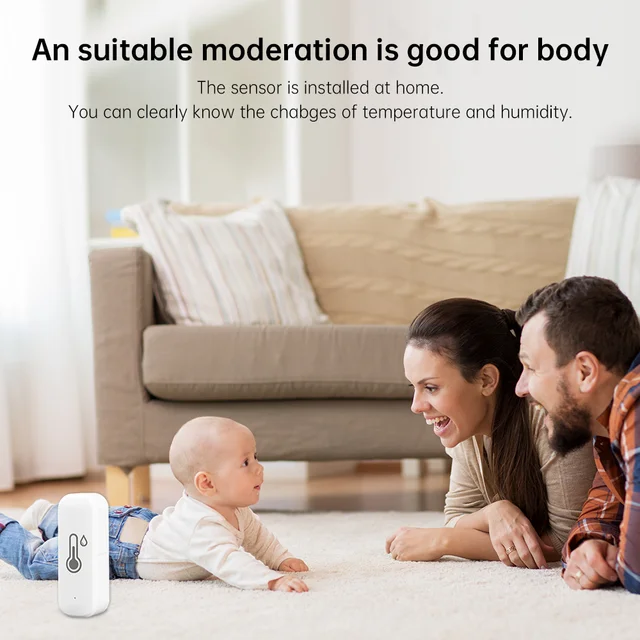 Tuya Zigbee/Wifi Smart Temperature And Humidity Sensor Battery Powered Thermometer APP Smart Home Security Work With Google Home 6