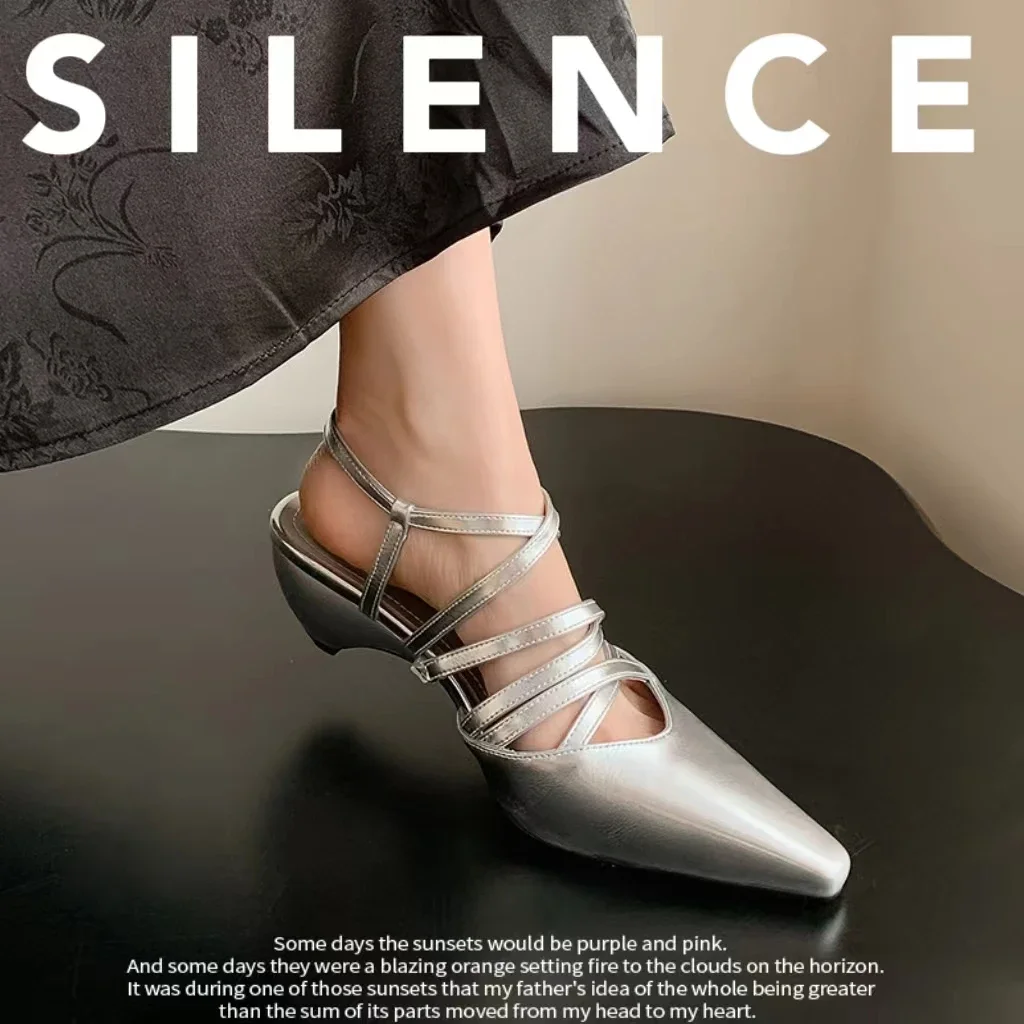 

2024new summer women sandals natural leather shoes 22-24.5cm sheepskin+pigskin full leather cross-strap ankle buckle women shoes