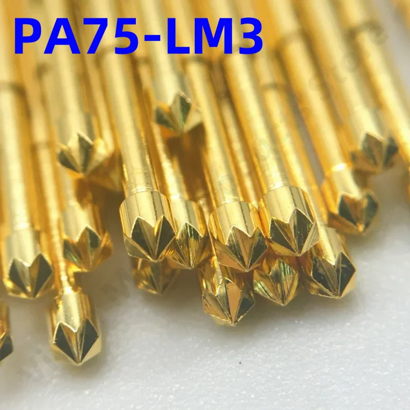 

100PCS PA75-LM3 Spring Test Probe PA75-LM Test Pin Test Tool 17.0mm Dia1.02mm Gold Needle Tip Dia 1.50mm Pogo Pin P75-LM P75-LM3