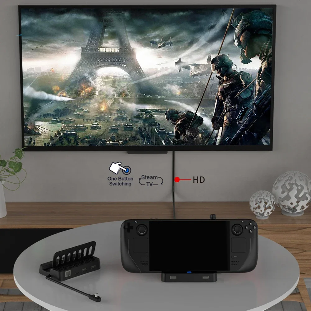 도크 콘솔 허브 C 타입 도킹 스테이션, HDMI 호환 션트 허브 익스텐션, 스팀 데크 핸드헬드 게임용, 4K, 30HZ 허브 거치대