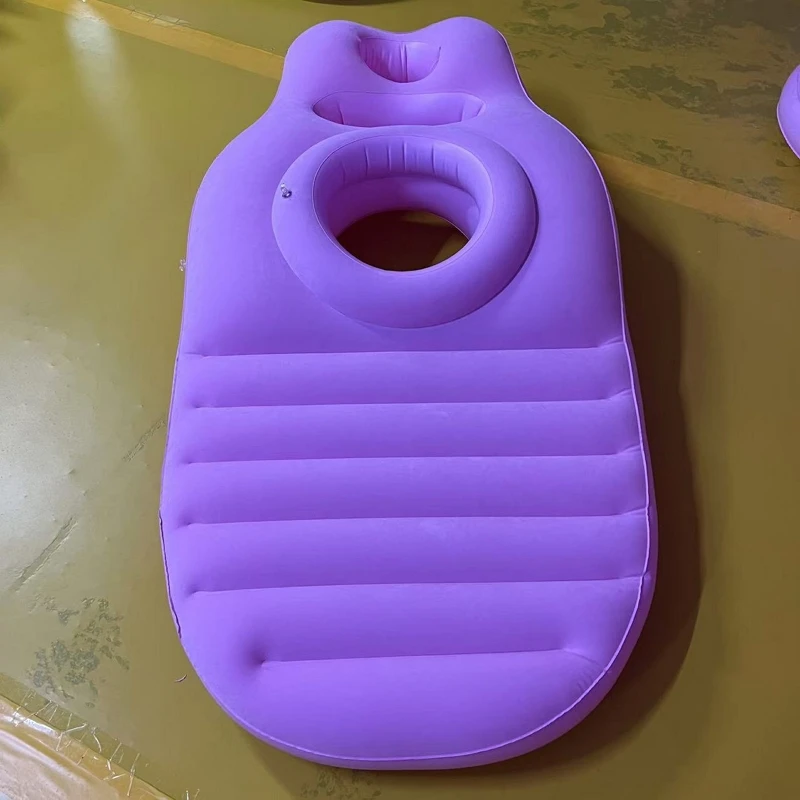 PVC Inflatable Maternity Bed Cushion Yoga Mat for Pregnancy Flocking Air Mattress with Hole for Pregnant Mommy Factory