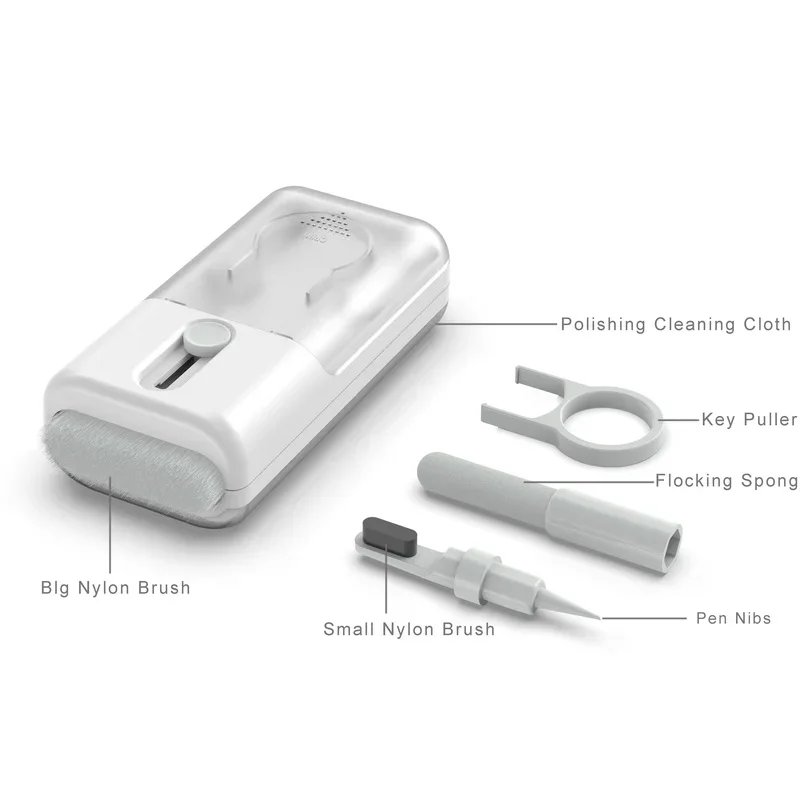 6 In 1 Cleaner Brush Kit for Earphone Phone Tablet Laptop Keyboard Screen Cleaning Tools Wipe Cloth Cleaning Pen for Airpod Pro 6
