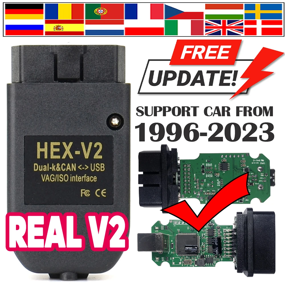 2022 Vcds Hex V2 Cable Hex Interface Vaggcom 22.3 For Vw Audi