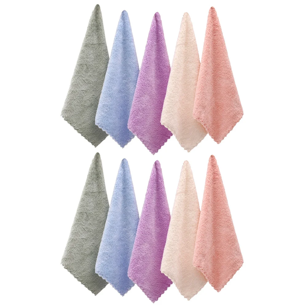 

10 Pcs Facial Towel Wash Cloth Face Towels Cloths Washcloth Handkerchief Cleaning