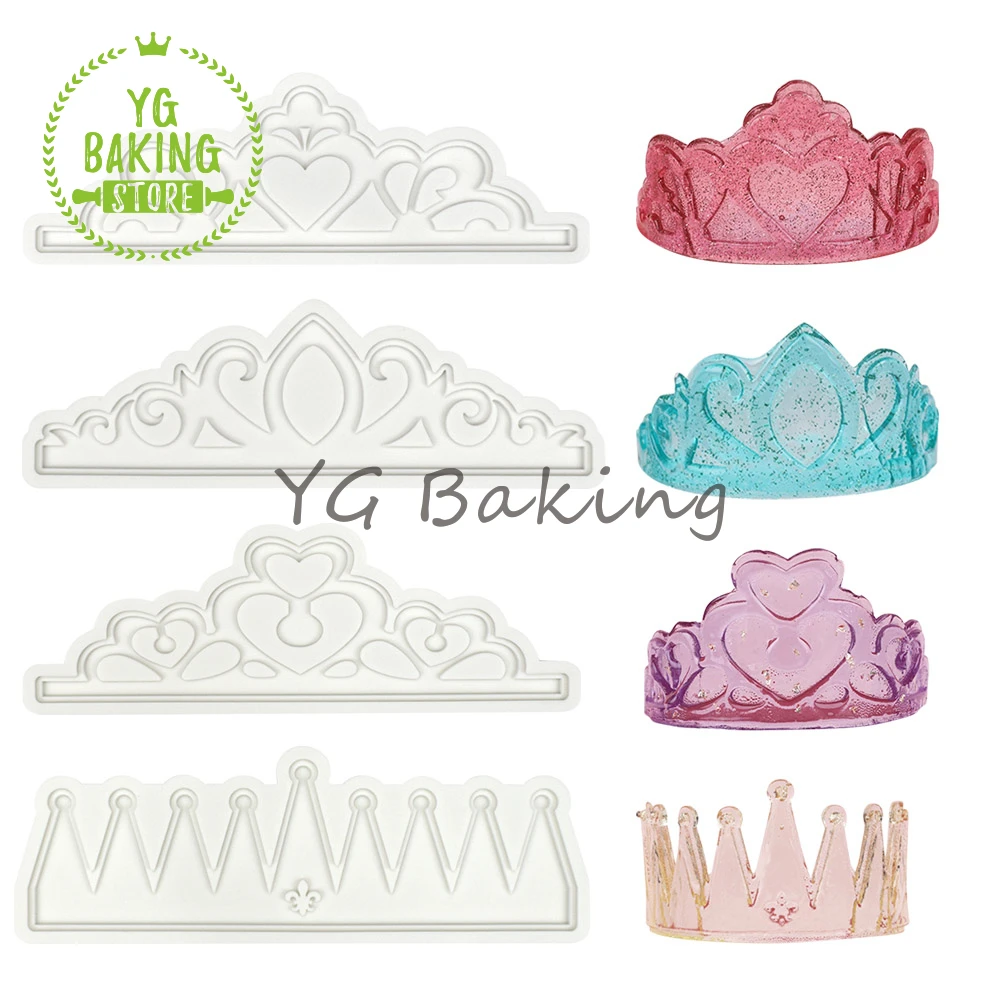 

Dorica New 4 Styles Crown Design Fondant Silicone Mold Cake Decorating Tools Kitchen Accessories Baking Cake Mould