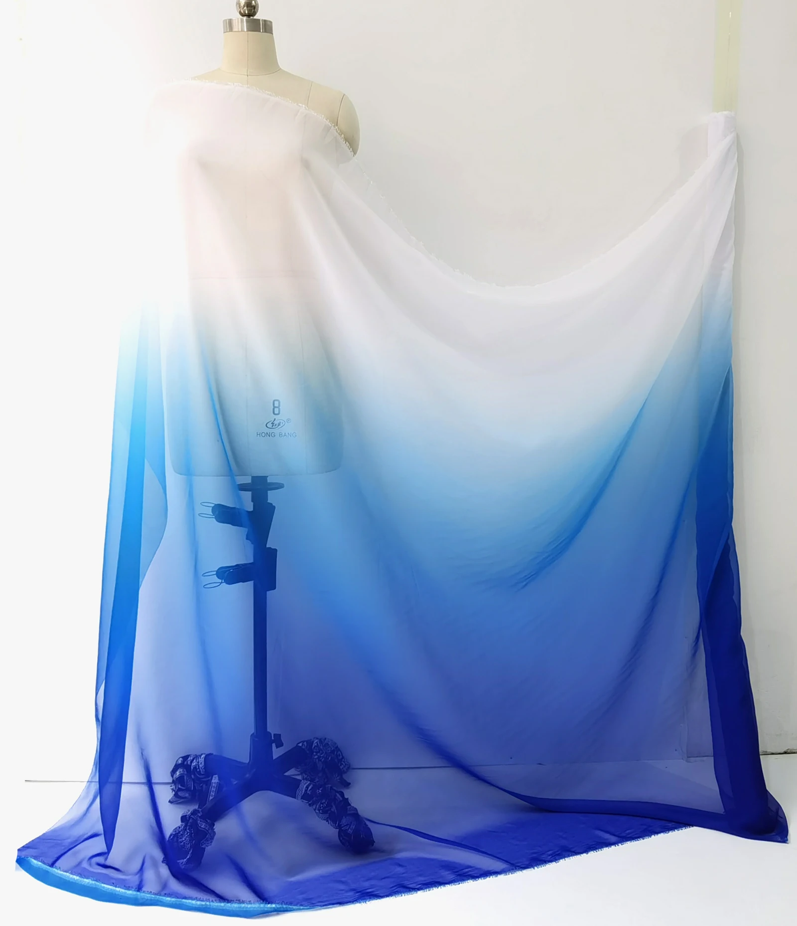 white christmas dresses Neerus Blue Solid Chiffon A-Line Gown for Party Women – Neerus India main image 0