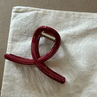 French Red Collection! Large Grip Letters Gold Label Back Head Updo Shark Clip Hair Accessories Headwear Hairpin Hair Claw - Image 6