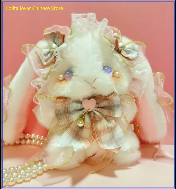 

Cute JK Lolita bunny bag Large volume plush rabbit bag Cute children's dolls toy girl's birthday Christmas gifts