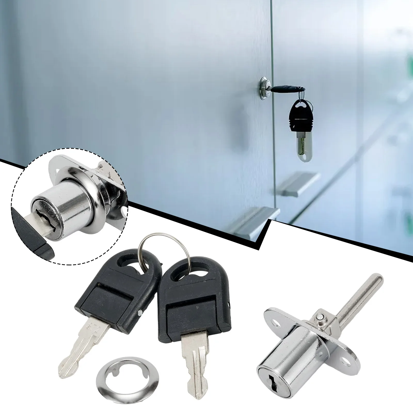 

16/19mm Cabinet Lock Cam Cylinder Triple Lock With 2 Keys Desk Cabinet Drawer Front Lock Zinc Alloy Safety Lock Hardware