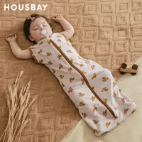 Baby Sleeping Bag Newborn Baby Swaddle Sleeveless Sleep Sack Summer Thin 100% Cotton Soft 2-Ways Zipper Diaper Changing Bag 2