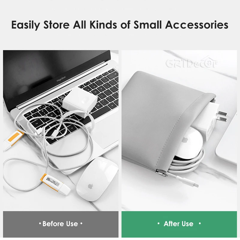 PU HDD Storage Bags Electronic Accessories Travel Organizer Pouch For Earphone Adapter