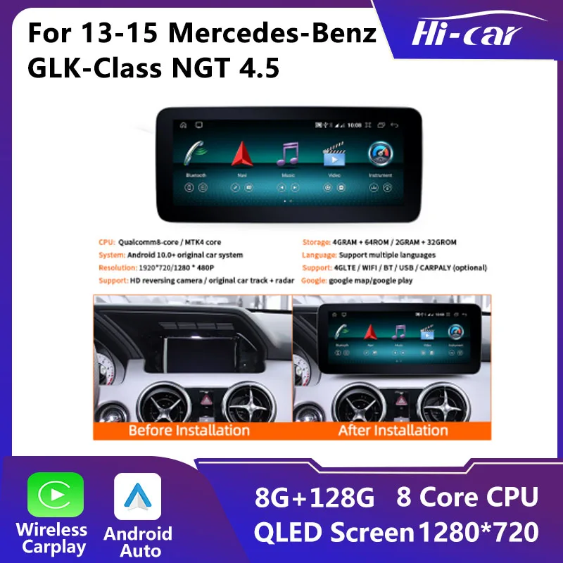 

HiCar Mercedes-Benz OriginalStyle Android Car Navigation For 13-15 GLK NGT4.5 Carplay DSP Android Auto Wireless carplay DSP