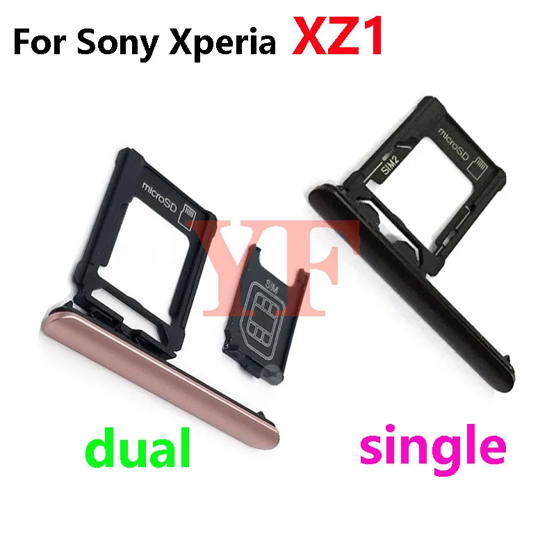 For Sony Xperia Xz1 G41 G42 G43 Sim Card Tray Holder Slot With Side Plug Part Sd Card Tray Dust Plug Aliexpress