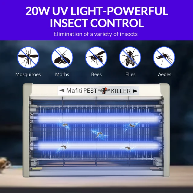 Mafiti Szúnyog Gyilkos Lámpa Falra Szerelt Szúnyoggyilkos Kültéri Használatra Használjon Elektromos Ütés Szúnyogcsapda Lámpát Az Éttermekhez
