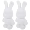 2 Pcs White Embryo Rabbit Piggy Bank Bunny Purse Coin Kids Cartoon Cute Vinyl Unfinished Child Toys 1