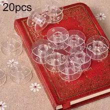 

20Pcs Transparent Empty Bobbins Spool Thread Storage Case Sewing Machine Tool