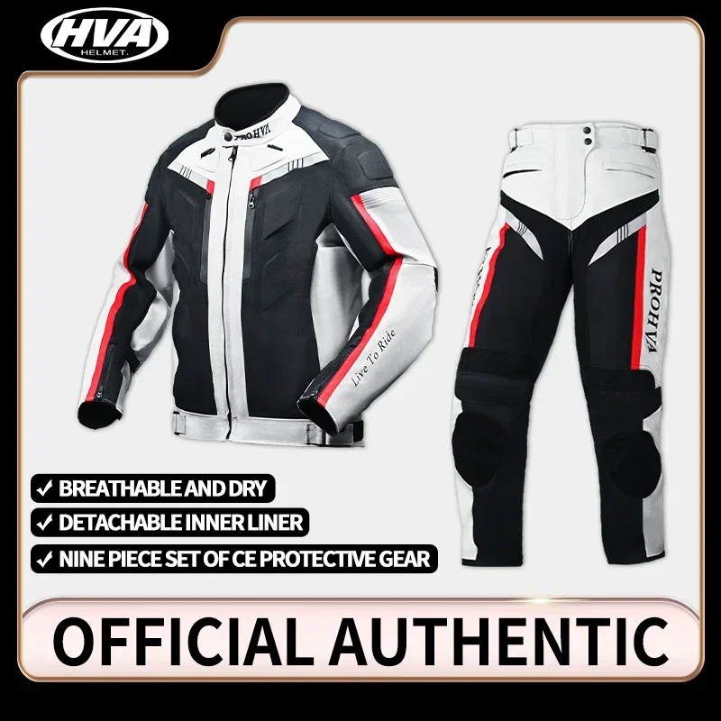 

HVA Waterproof Motorcycle Jacket Men's Racing Suit Removable Liner Warm Autumn and Winter Motorcycle Jacket Suit Anti-fall Suit