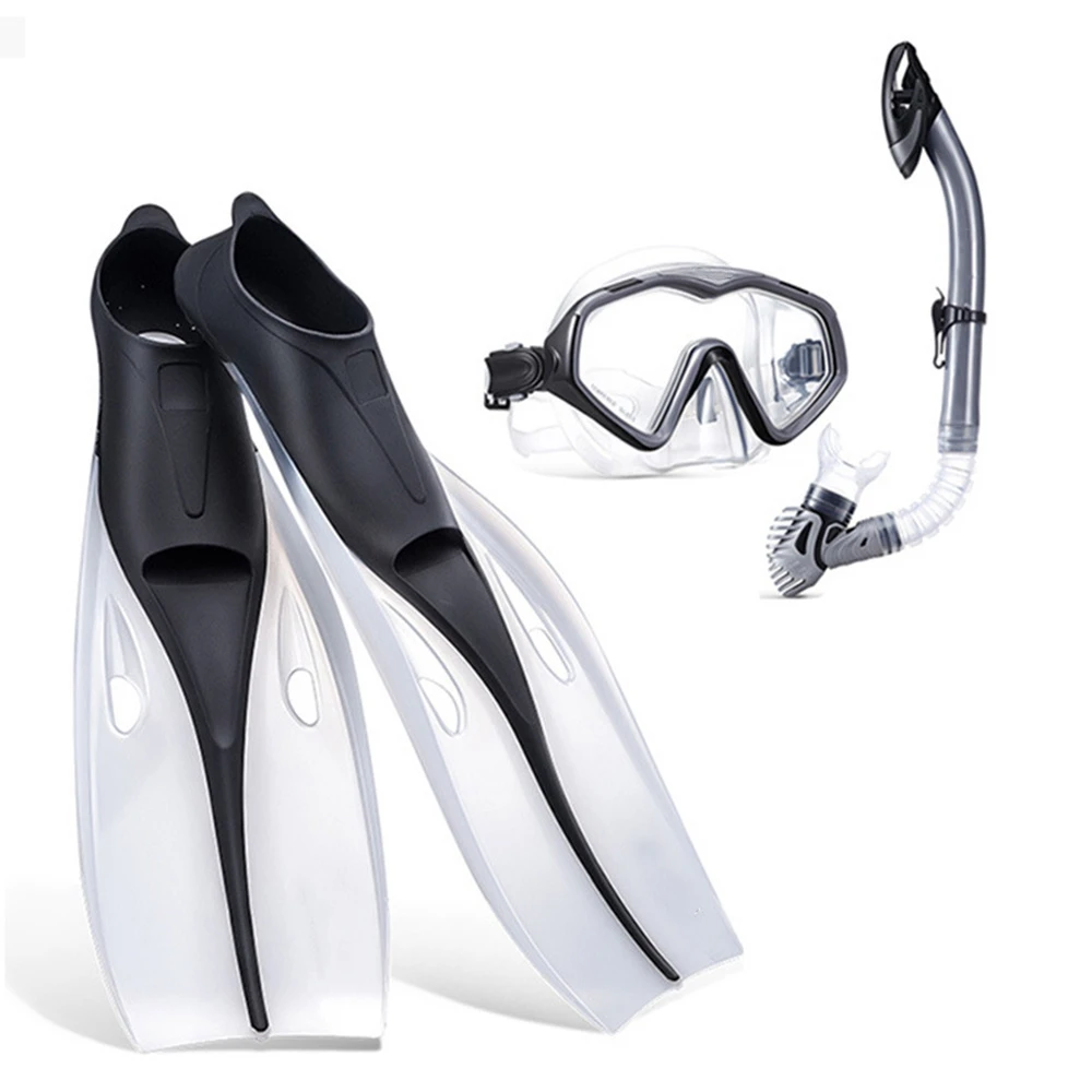 beetje geluid stikstof Snorkel Set Including Adjustable Swim Fins Anti-fog Glasses Float Tube Swim  Dive Mask Nose Cover Youth Free Diving Mc889 - Swimming & Diving Gloves -  AliExpress