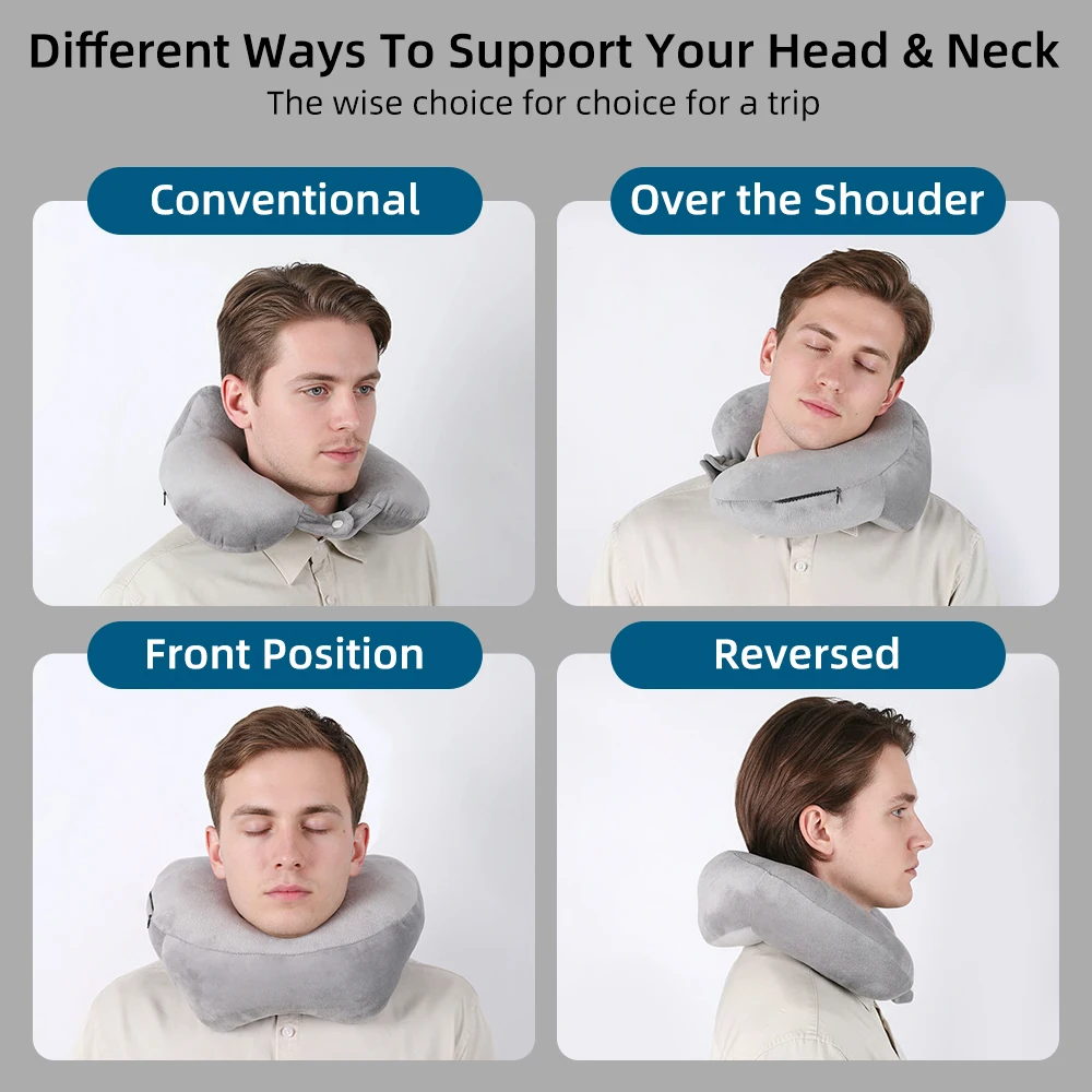 Ultimate Comfort Travel Neck Pillow with Highly Elastic PP Cotton Filling