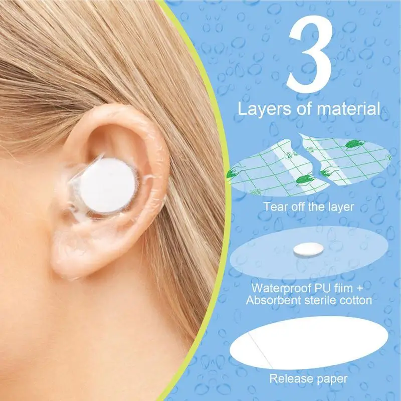 Ear protection stickers Waterproof Ear Protector Baby Shower Swimming Ear Protection Patch Cover Sticker Tool For Swimming Showering Bathing Accessories