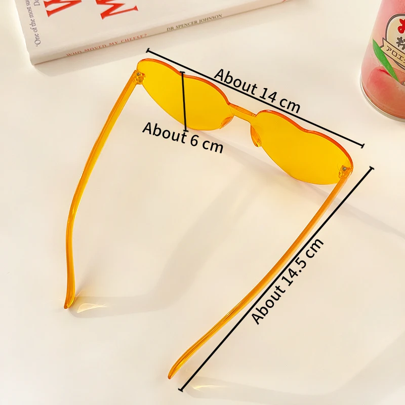 Women Fashion Party Sunglasses Fashion Sunglasses Polarized Heart Shape Tinted Vintage UV400 Rimless Female Sun Glasses