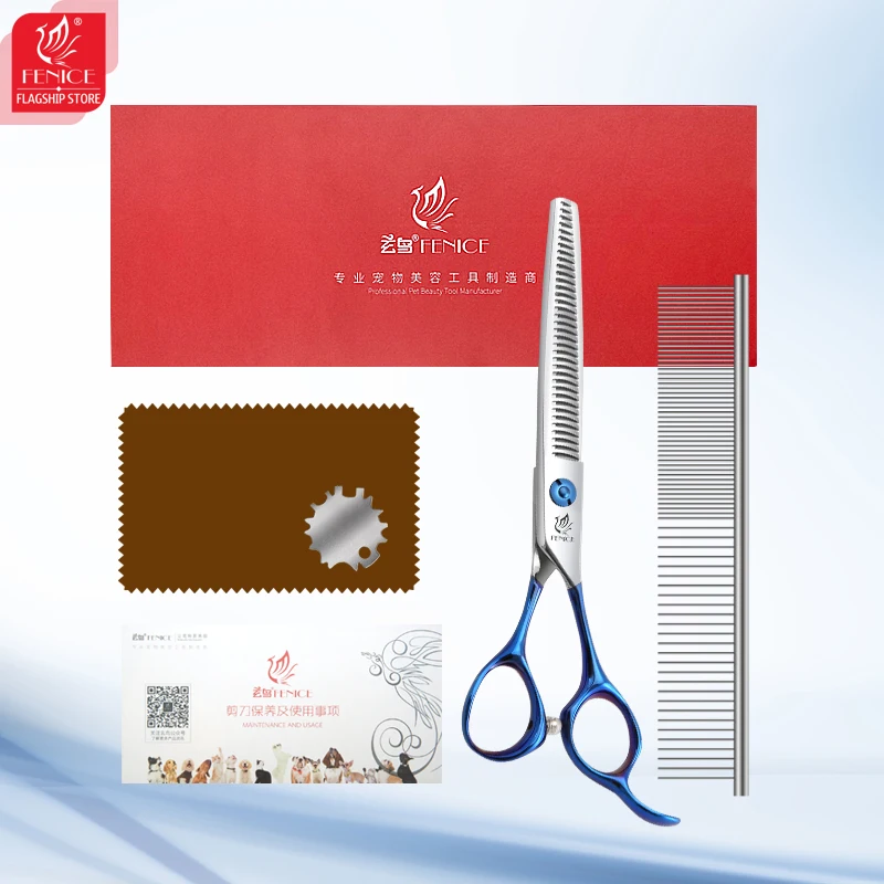 Dog Grooming Scissors Kit Fenice Professional 7.0 inch JP440C Blue Handle Pet Dog Grooming Scissors Shears Set Kit Sharp Durable Hair-dressing Tools dog grooming scissors,dog grooming scissors kit